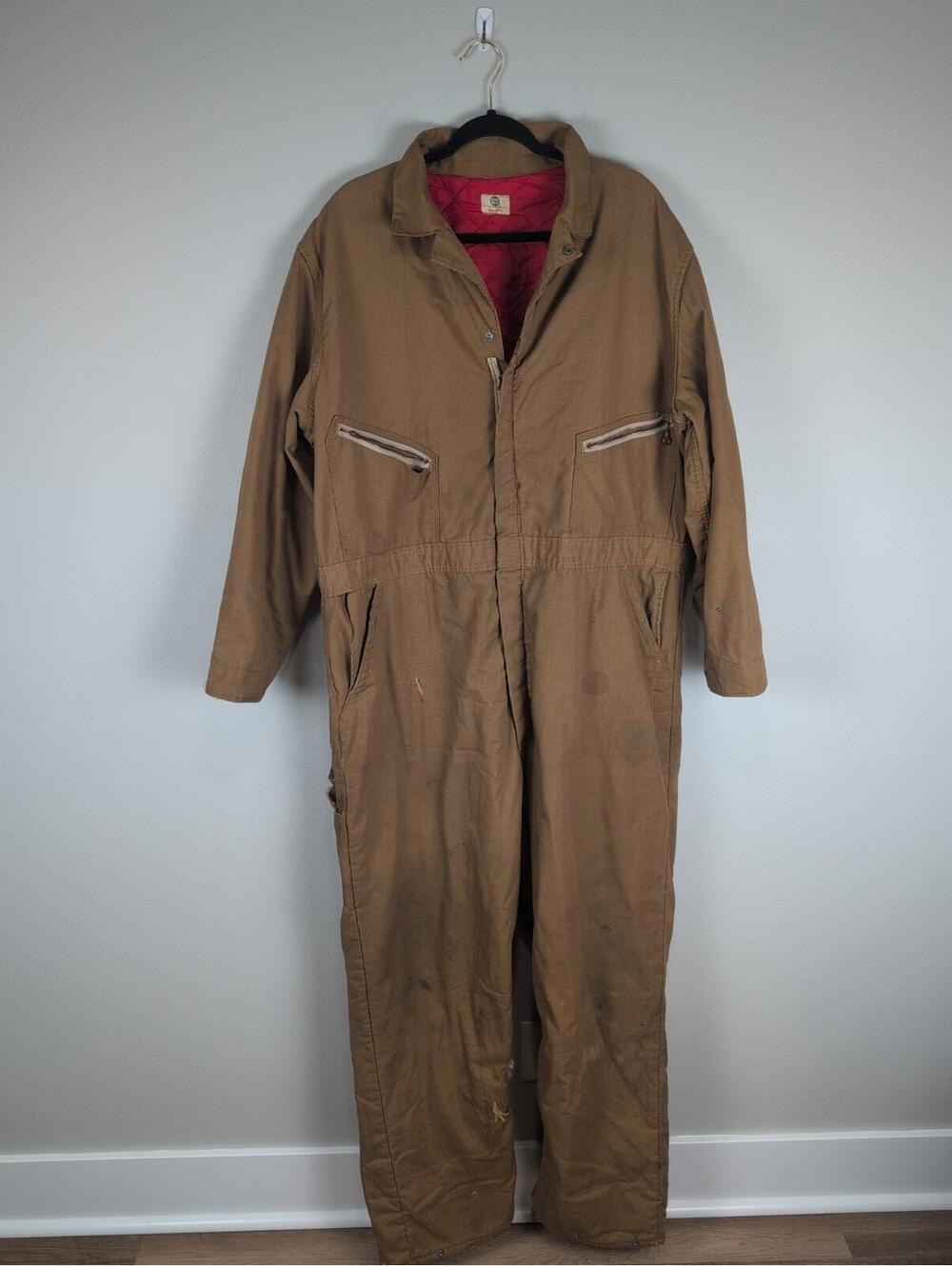 Men's Vintage 60's Big Ben Light Brown / Tan Insulated Work Coveralls